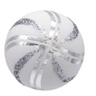 Shop For Kurt Adler 80MM Glass White Glittered Swirl Ornament Set, 6 piece