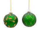 Shop For Kurt Adler 80MM Gold and Emerald Green Ornaments, Set of 6