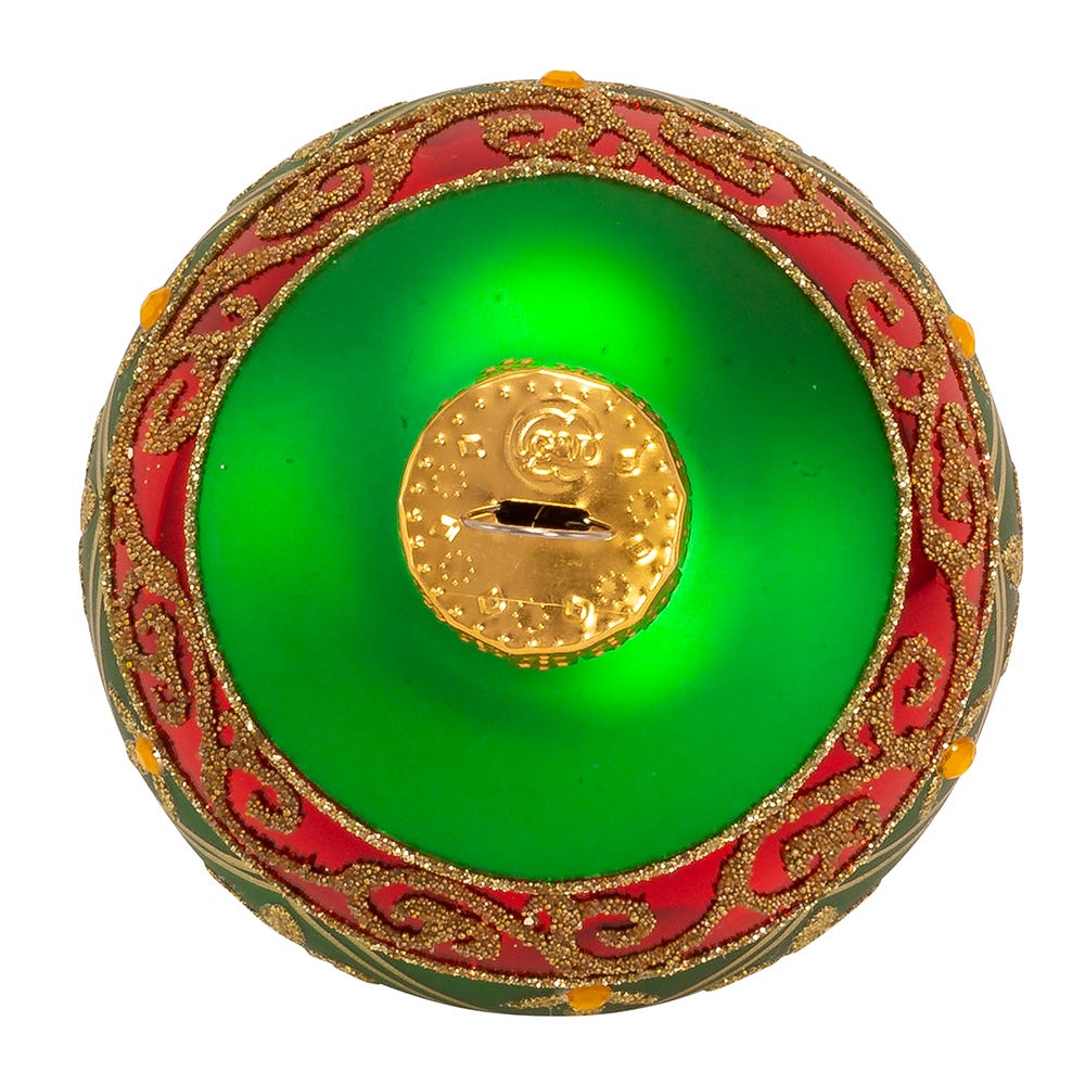 Shop For Kurt Adler 80MM Green Glass Ball Ornament Gold Fleur - De - Lis, Set of 6