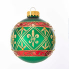 Shop For Kurt Adler 80MM Green Glass Ball Ornament Gold Fleur - De - Lis, Set of 6