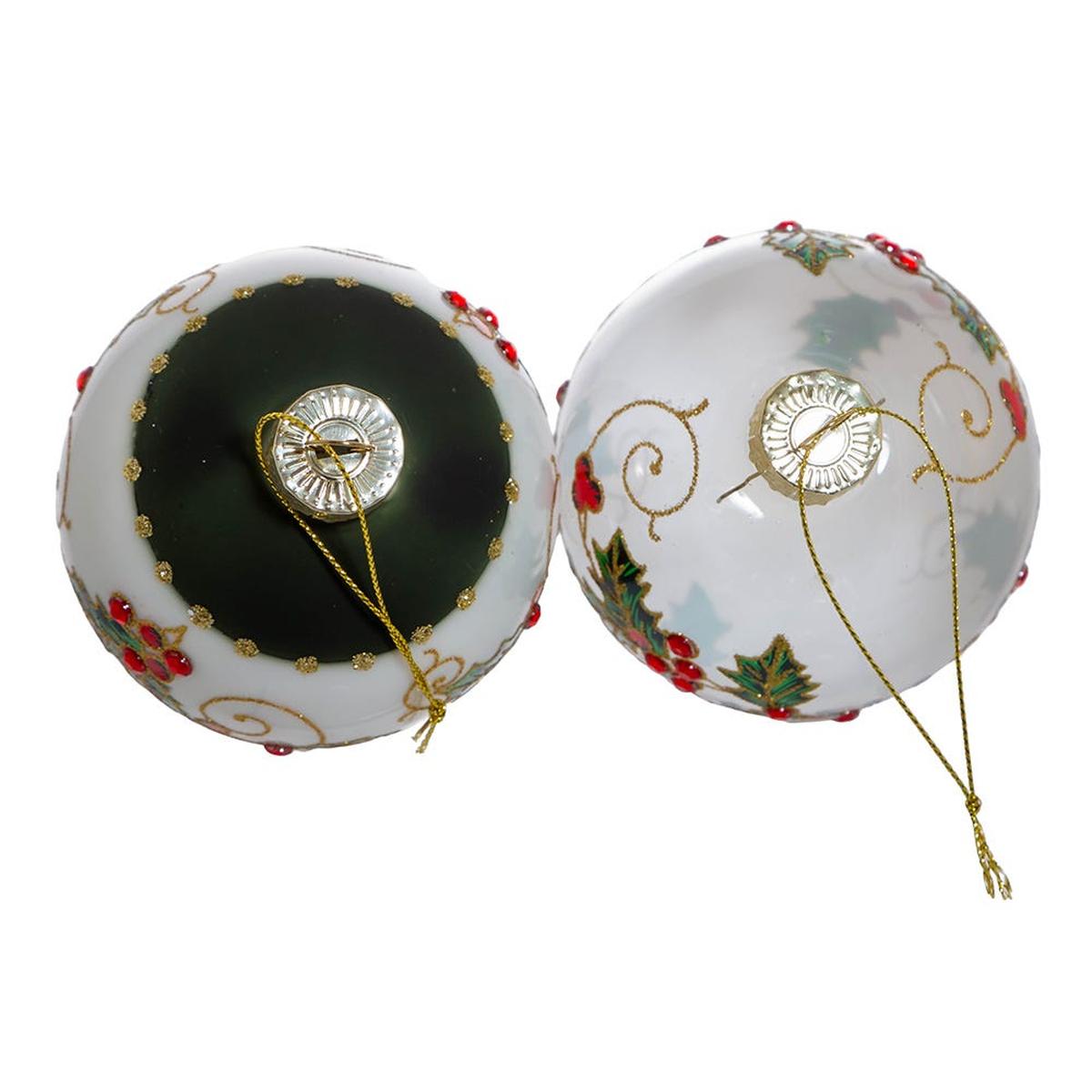 Shop For Kurt Adler 80MM Holly Leaves and Berries Glass Ball Ornaments, 6 - Piece Set