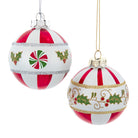 Shop For Kurt Adler 80mm Holly Leaves Glass Ball Ornament (Set of 6)