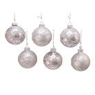 Shop For Kurt Adler 80MM Matte and Shiny Silver with Glitter Glass Ball Ornaments, 6 Piece Box