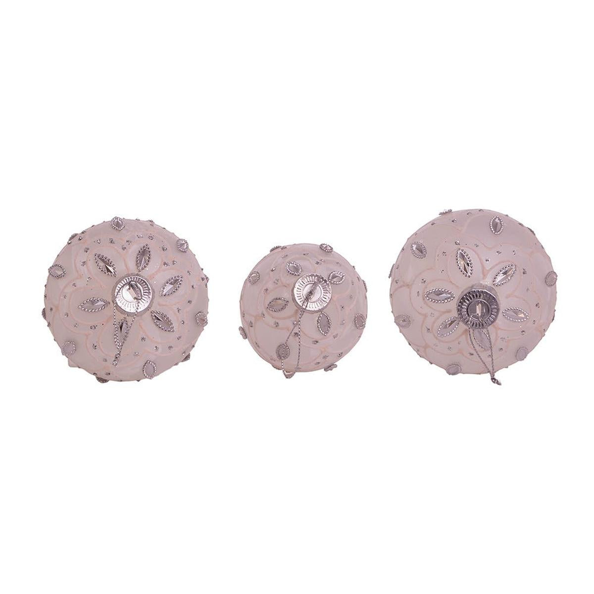 Shop For Kurt Adler 80MM White Glass Ball Finial and Onion, 3 - Piece Set