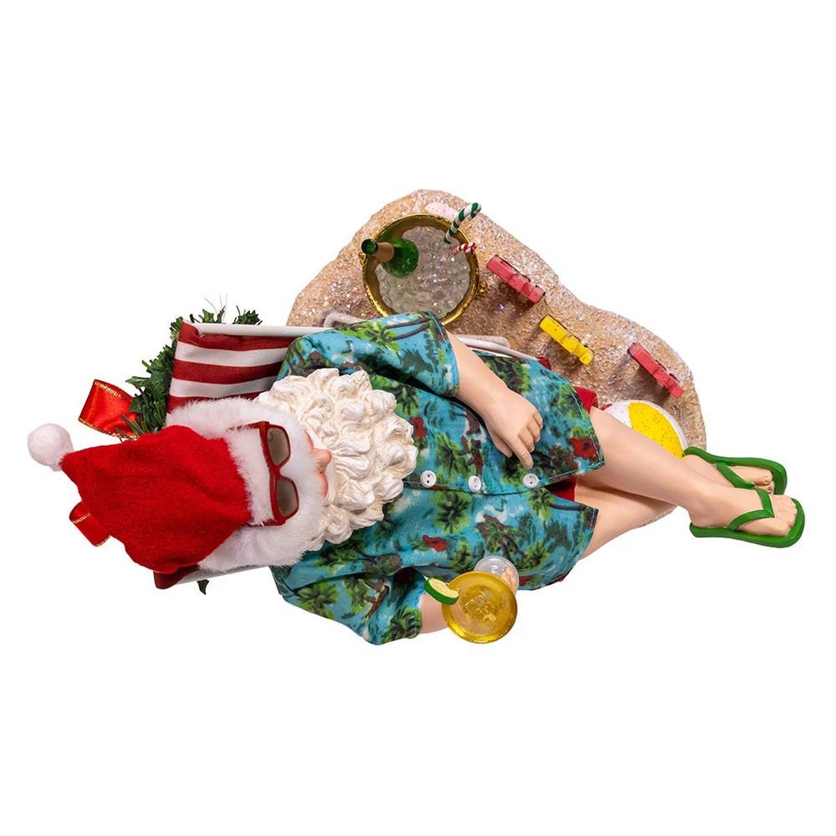 Shop For Kurt Adler 8.5 - Inch Fabriché Santa Sitting on Beach Chair