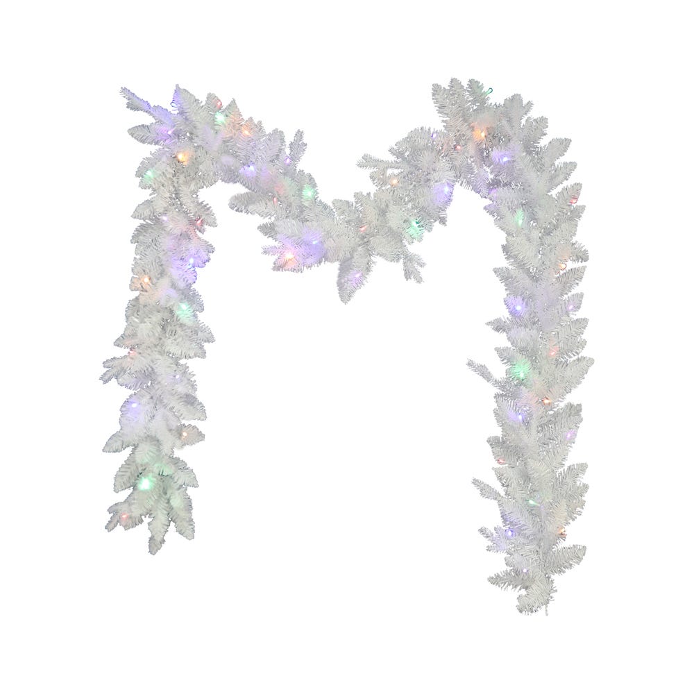 Shop For Kurt Adler 9 - Foot Pre - Lit Multi - Colored LED Jackson White Pine Garland