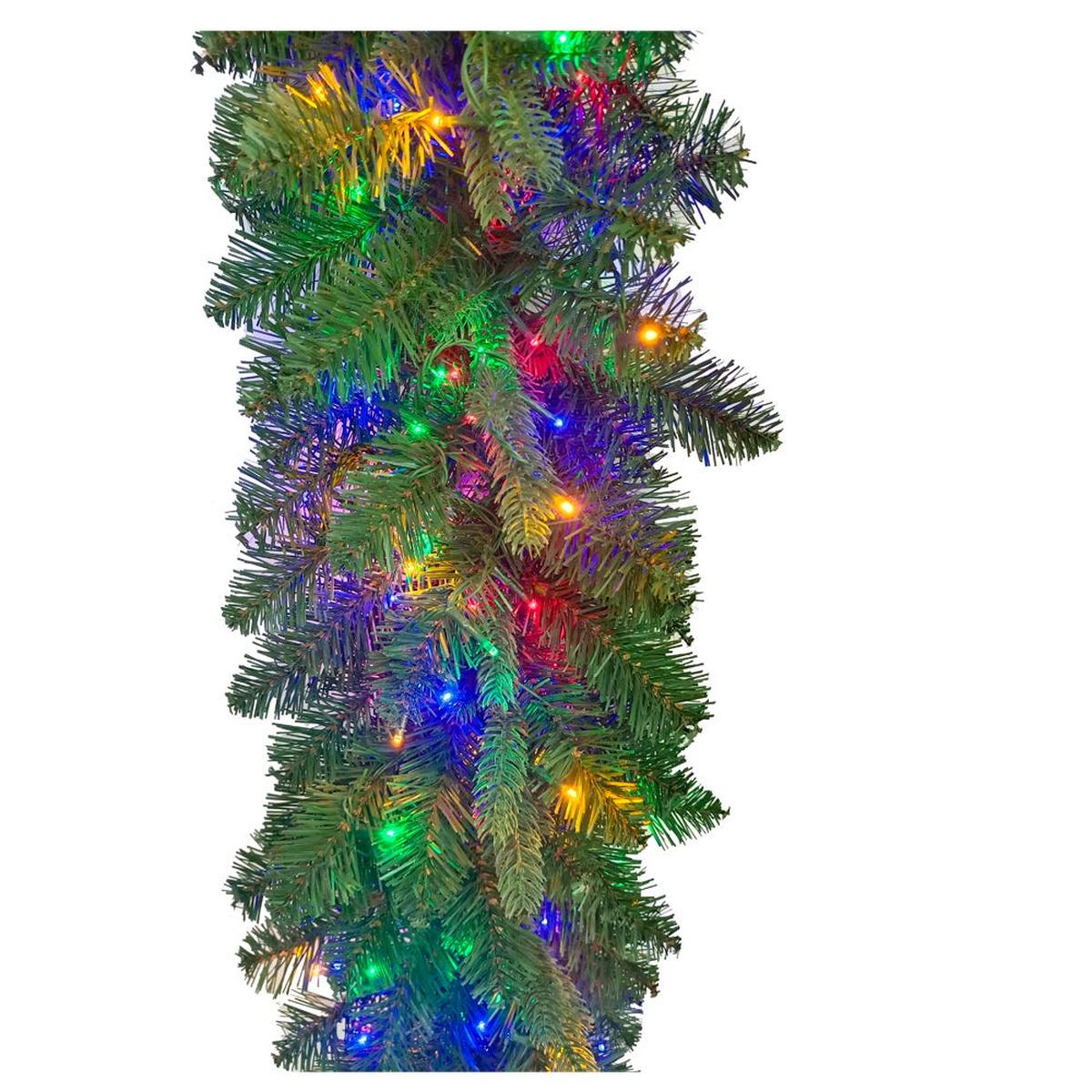 Shop For Kurt Adler 9 - Foot Pre - lit Multicolored LED Noble Fir Garland
