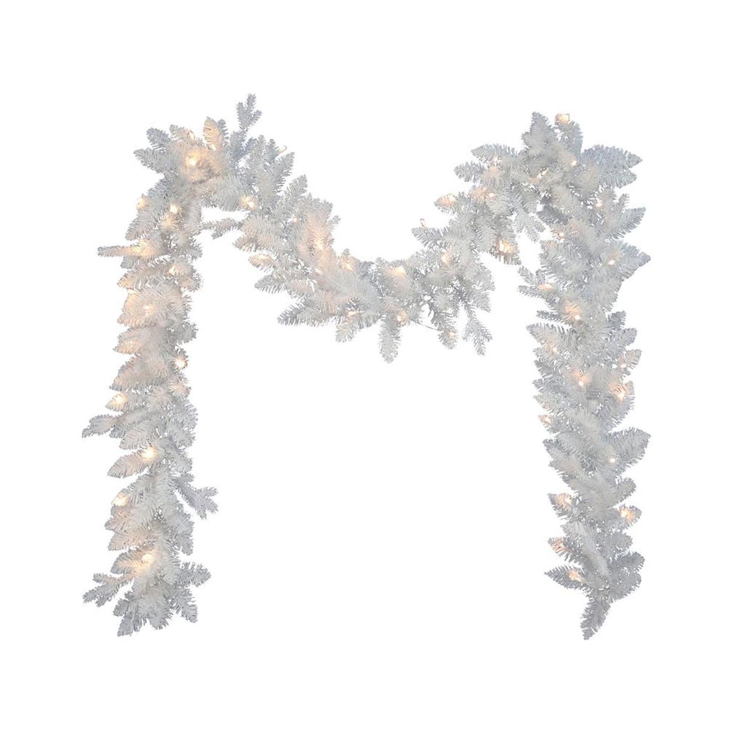Shop For Kurt Adler 9 - Foot Pre - Lit Warm White LED Jackson White Pine Garland