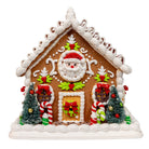 Shop For Kurt Adler 9 Inch Gingerbread House With Santa and Ribbon Candy Roof