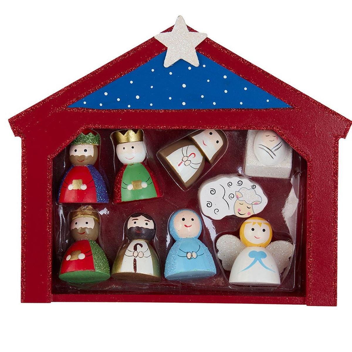 Shop For Kurt Adler 9 - Inch Miniature Nativity Set with 9 Figures and Stable