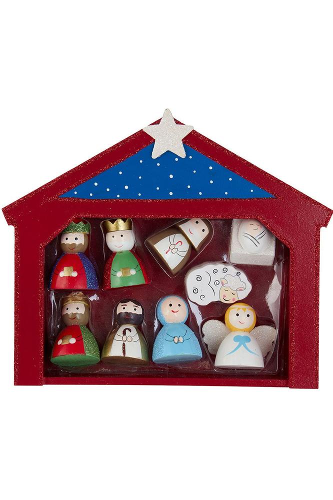 Shop For Kurt Adler 9 - Inch Miniature Nativity Set with 9 Figures and Stable