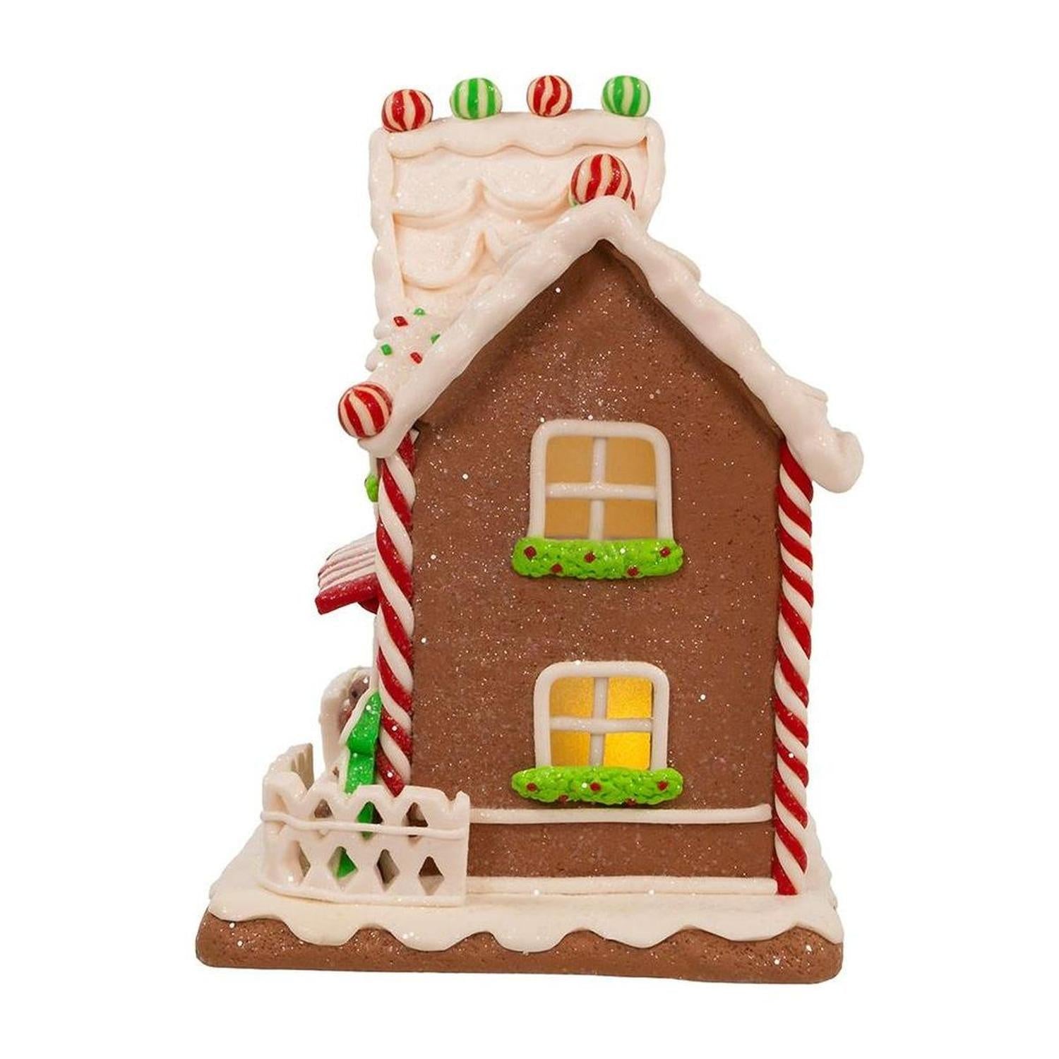 Kurt Adler 9" Light Up Two Floor Gingerbread House