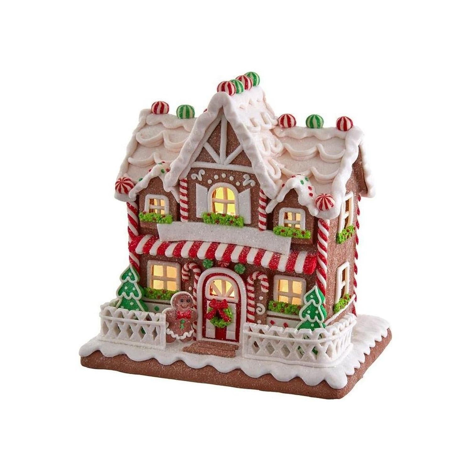 Kurt Adler 9" Light Up Two Floor Gingerbread House