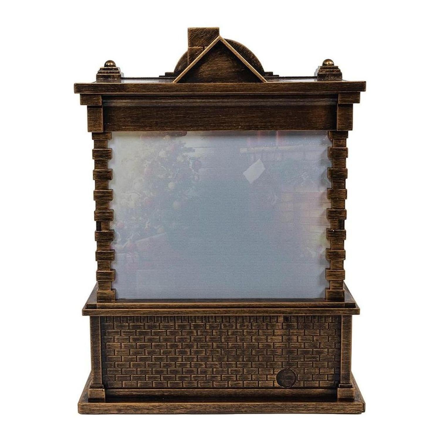 Kurt Adler Lighted Santa Fireplace Water Lantern