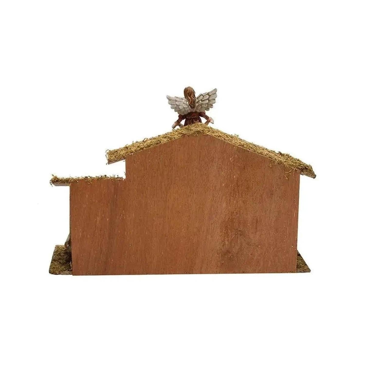 Kurt Adler Nativity Set With Wooden Stable, 12-Piece Set