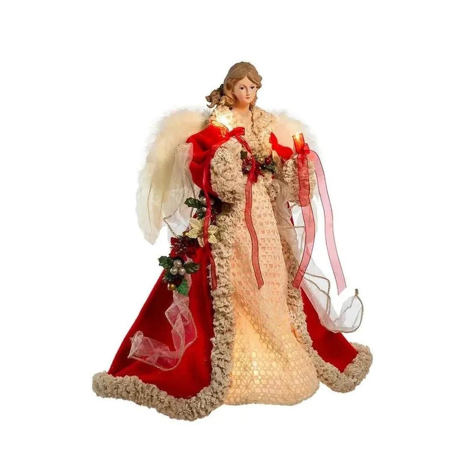 Shop For Kurt Adler UL 10 - Light 16 - Inch Red and Ivory Angel Treetop