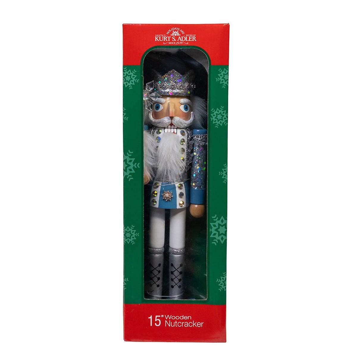 Shop For Kurt Adler Wooden 15 - Inch Blue and Platinum Nutcracker