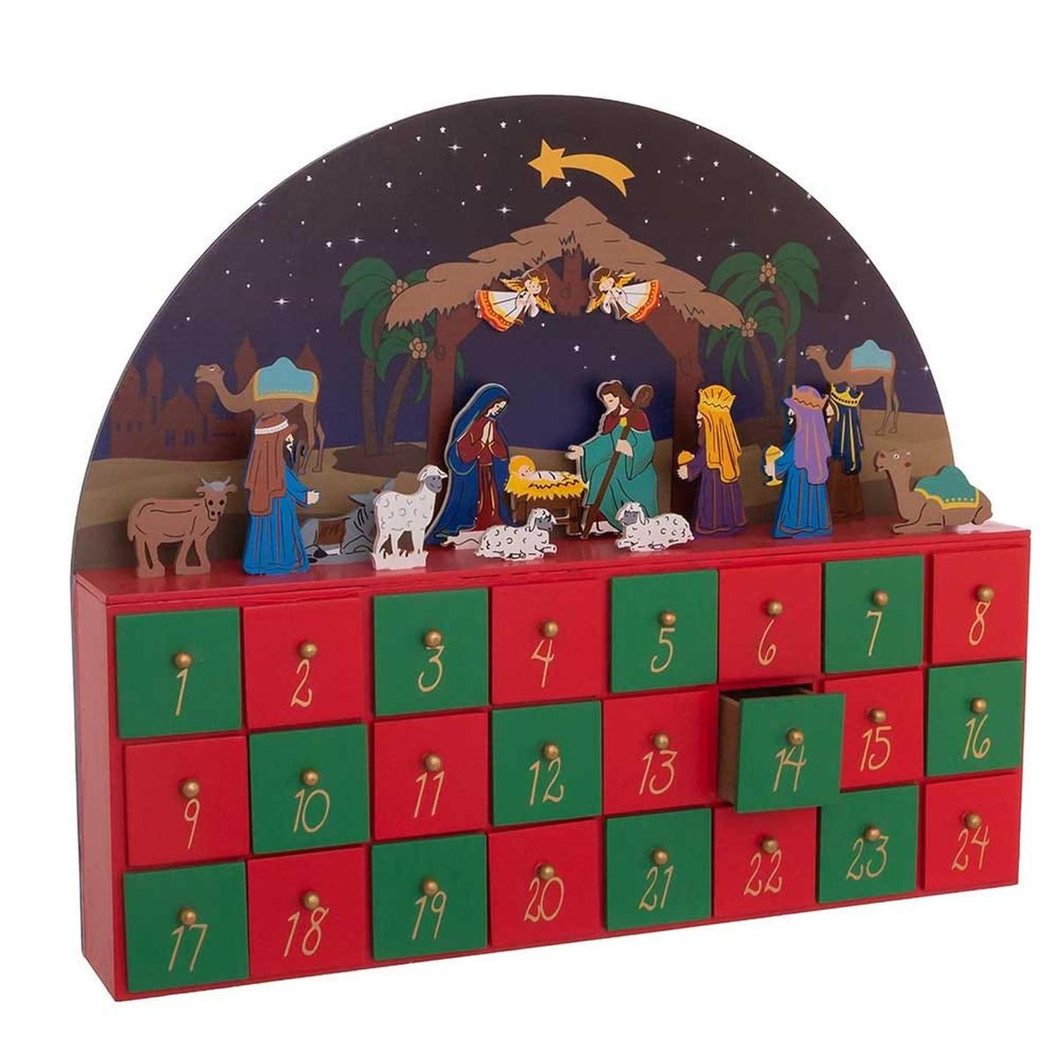 Shop For Kurt Adler Wooden Nativity Advent Calendar