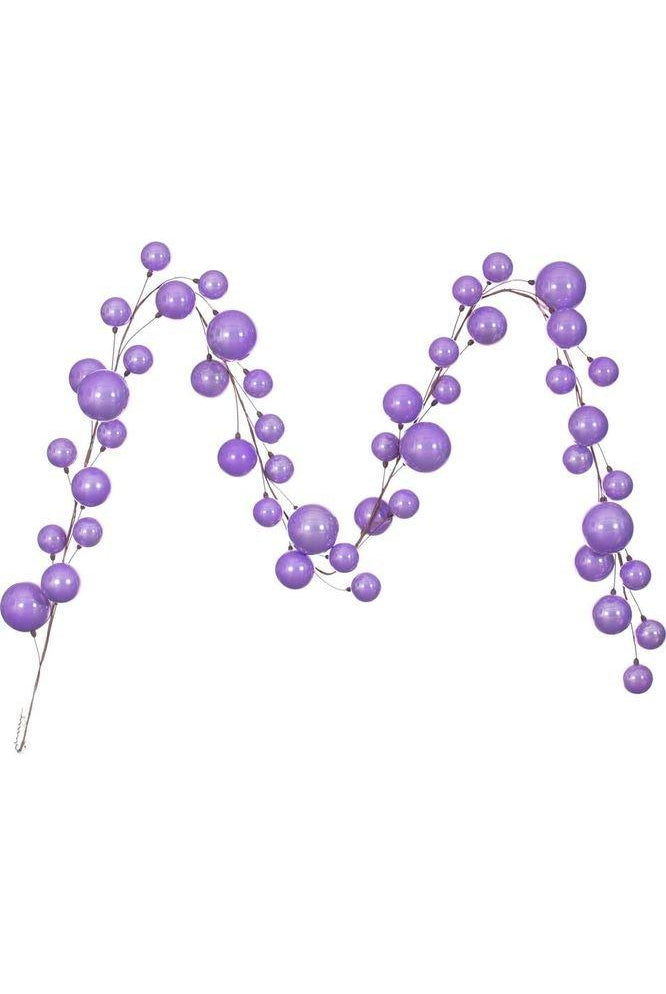 Shop For Lavender Pearl Assorted Finish Branch Ball Ornament Garland N222886