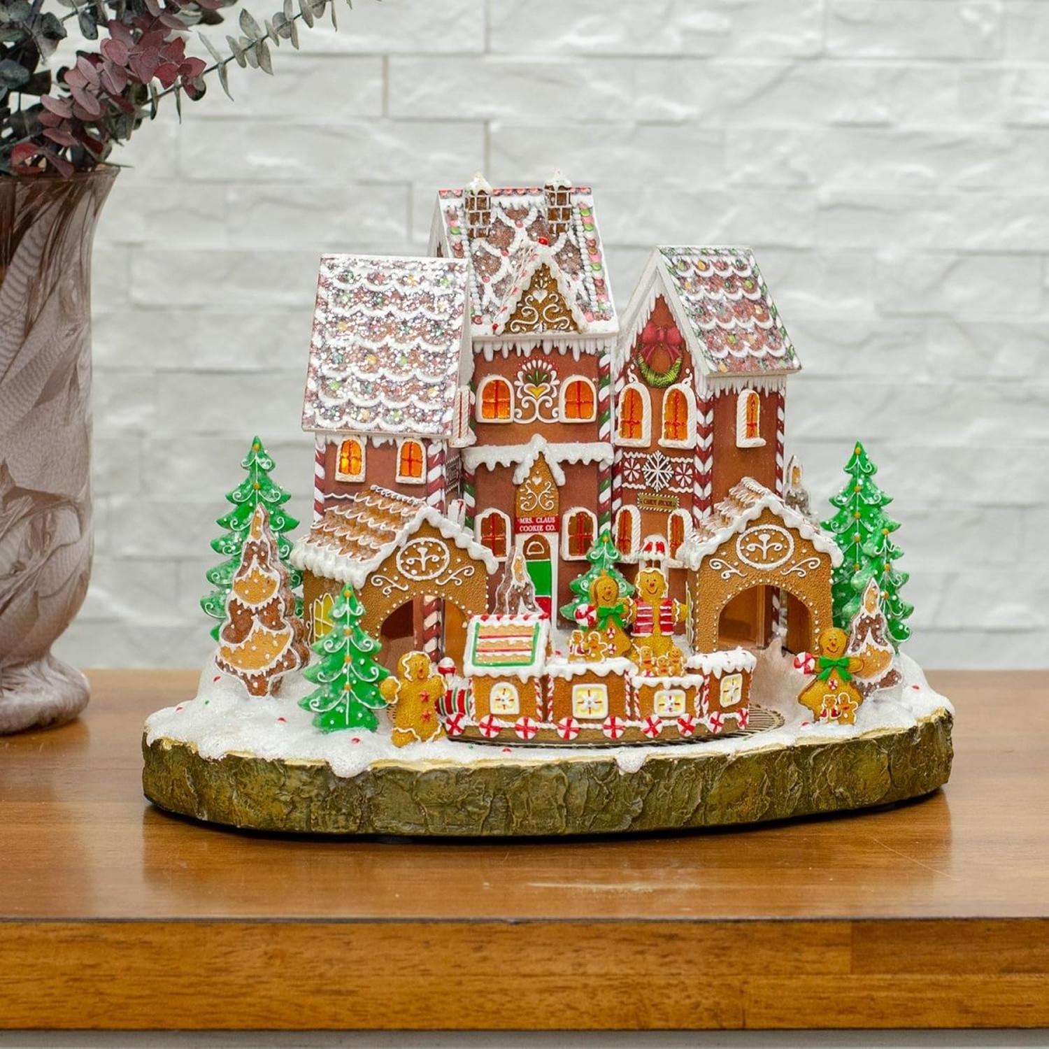 LED Gingerbread Musical House and Train