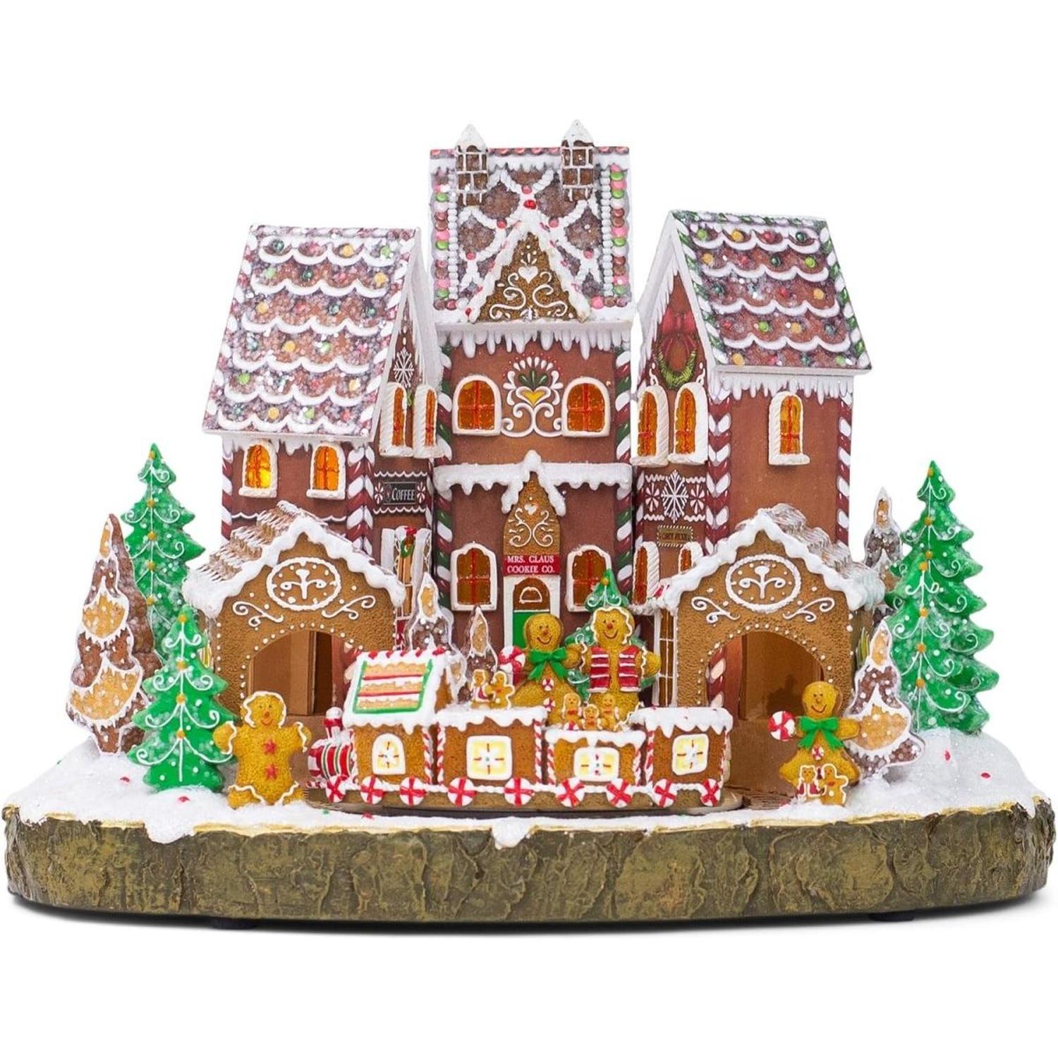 LED Gingerbread Musical House and Train