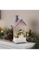 Shop For LED Glass Lighted House with Snowman (Set of 2) 86729DS