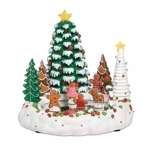 Shop For LED Musical Gingerbread Skating Pond Figurine at Michelle's aDOORable Creations