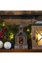 Shop For LED Snow Globe Church with Nativity 8.25"H 86499DS