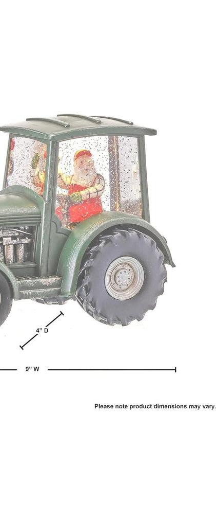 Shop For LED Snow Globe Tractor with Farmer Santa (Set of 2) 76874DS