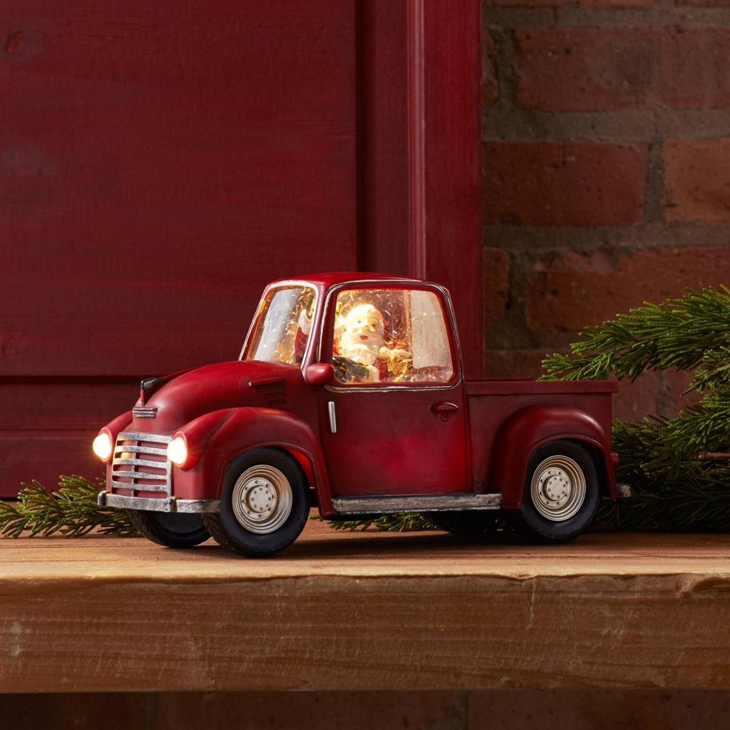 Shop For LED Snow Globe Truck with Santa 11.25"L at Michelle's aDOORable Creations