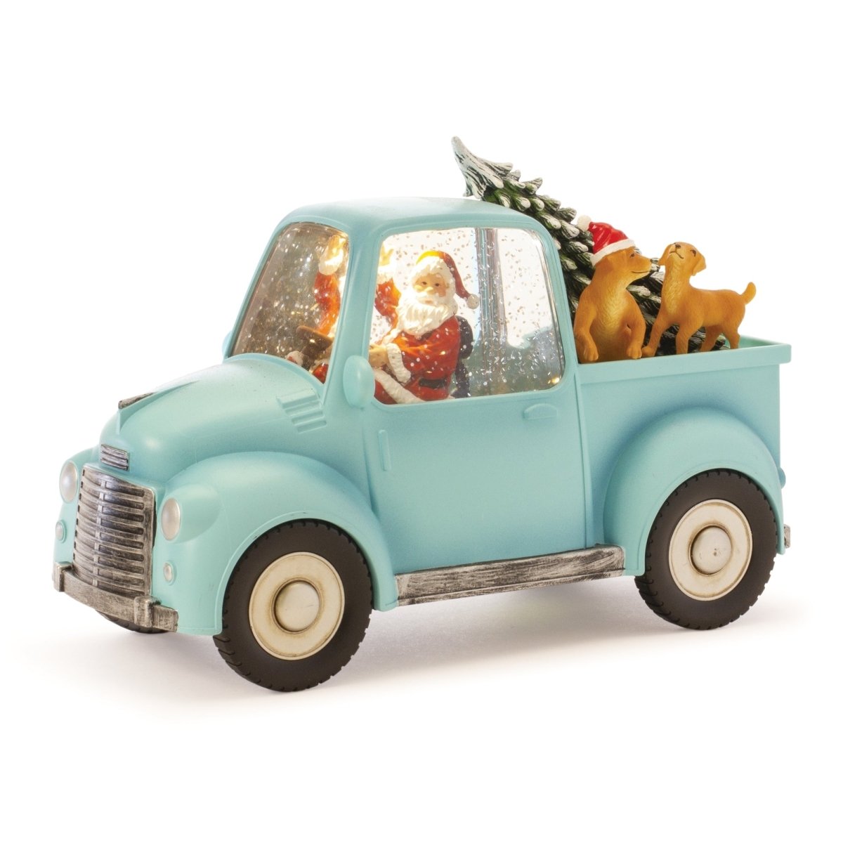 Shop For LED Snow Globe Truck with Santa and Dogs at Michelle's aDOORable Creations