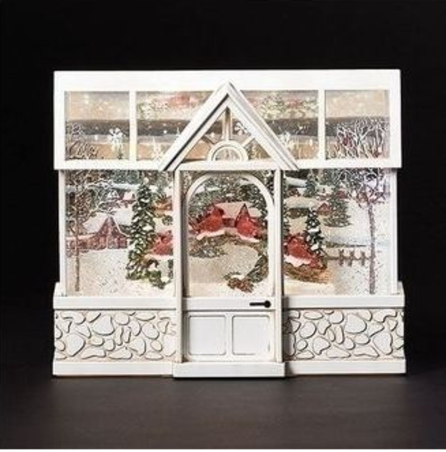 Shop For LED Swirl Greenhouse with Cardinals Snow Scene Figurine at Michelle's aDOORable Creations