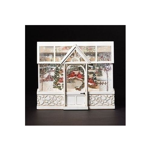 Shop For LED Swirl Greenhouse with Cardinals Snow Scene Figurine at Michelle's aDOORable Creations