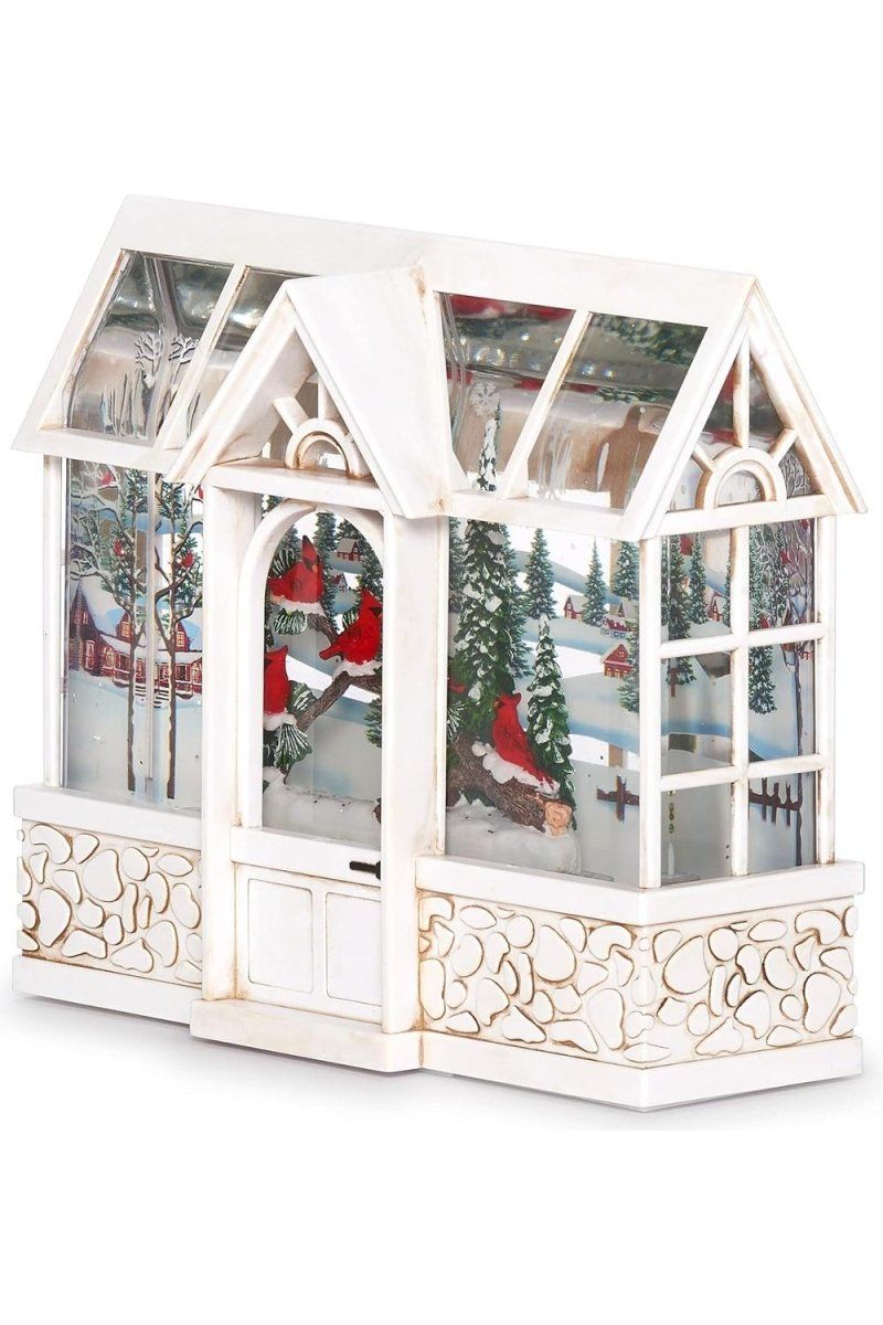 Shop For LED Swirl Greenhouse with Cardinals Snow Scene Figurine at Michelle's aDOORable Creations