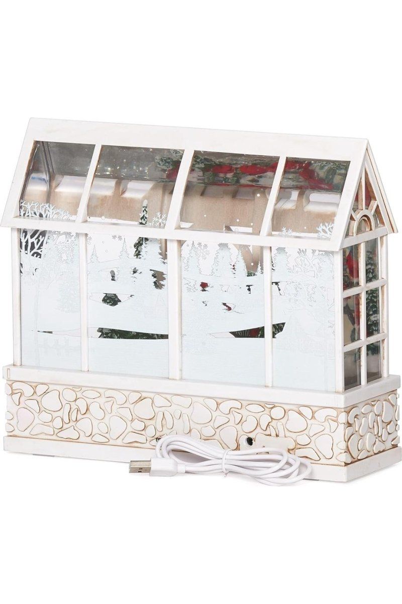 Shop For LED Swirl Greenhouse with Cardinals Snow Scene Figurine at Michelle's aDOORable Creations