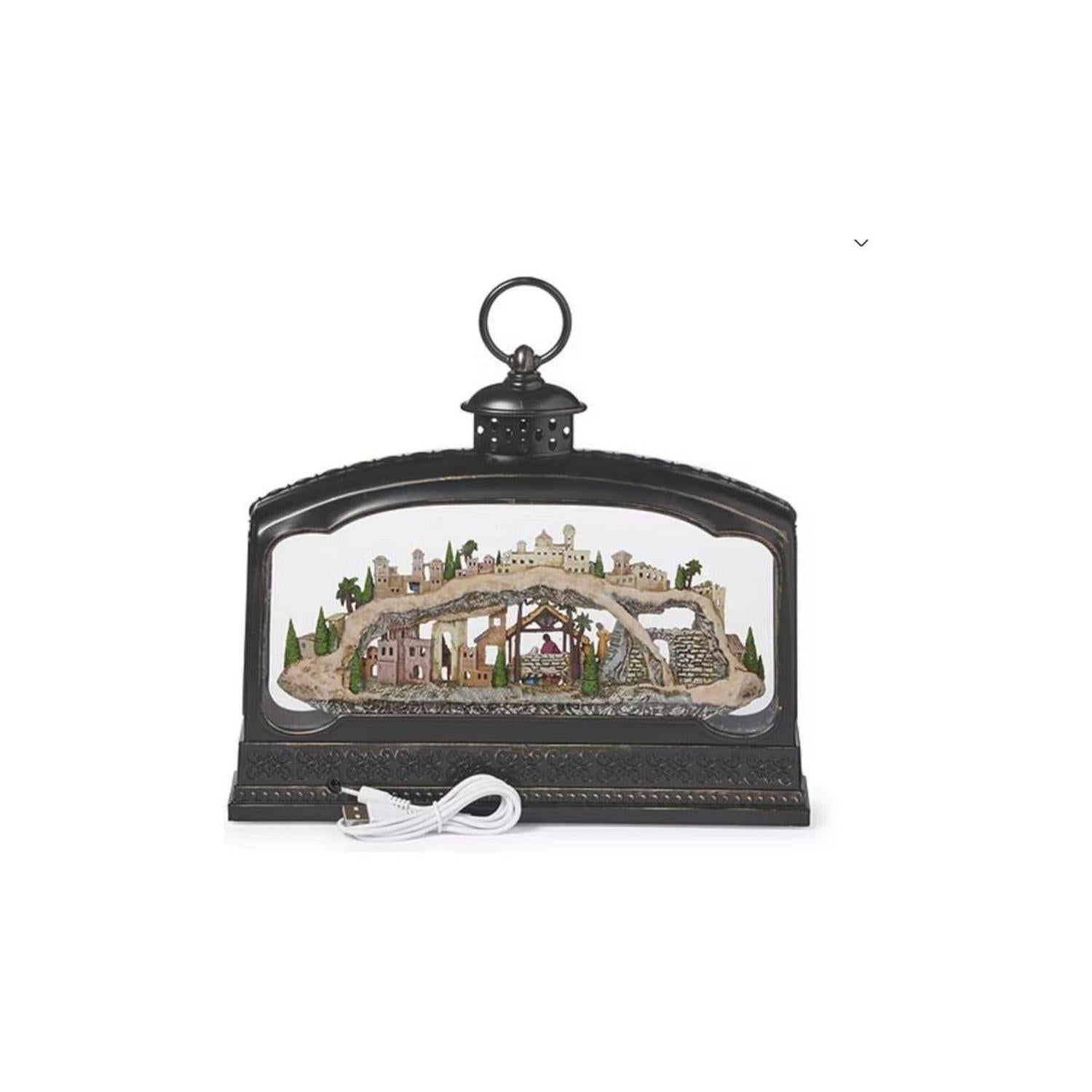 Led Swirl Nativity Music Lantern