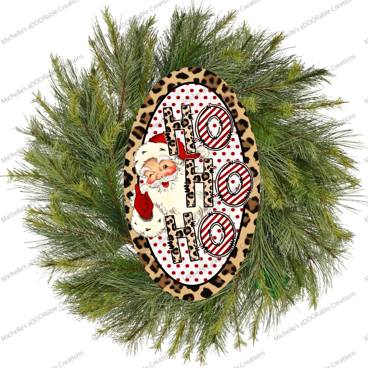 Shop For Leopard Santa Ho Ho Ho Oval Sign
