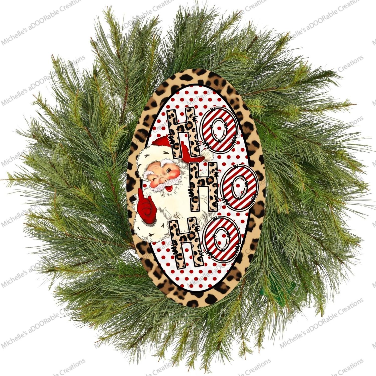 Shop For Leopard Santa Ho Ho Ho Oval Sign