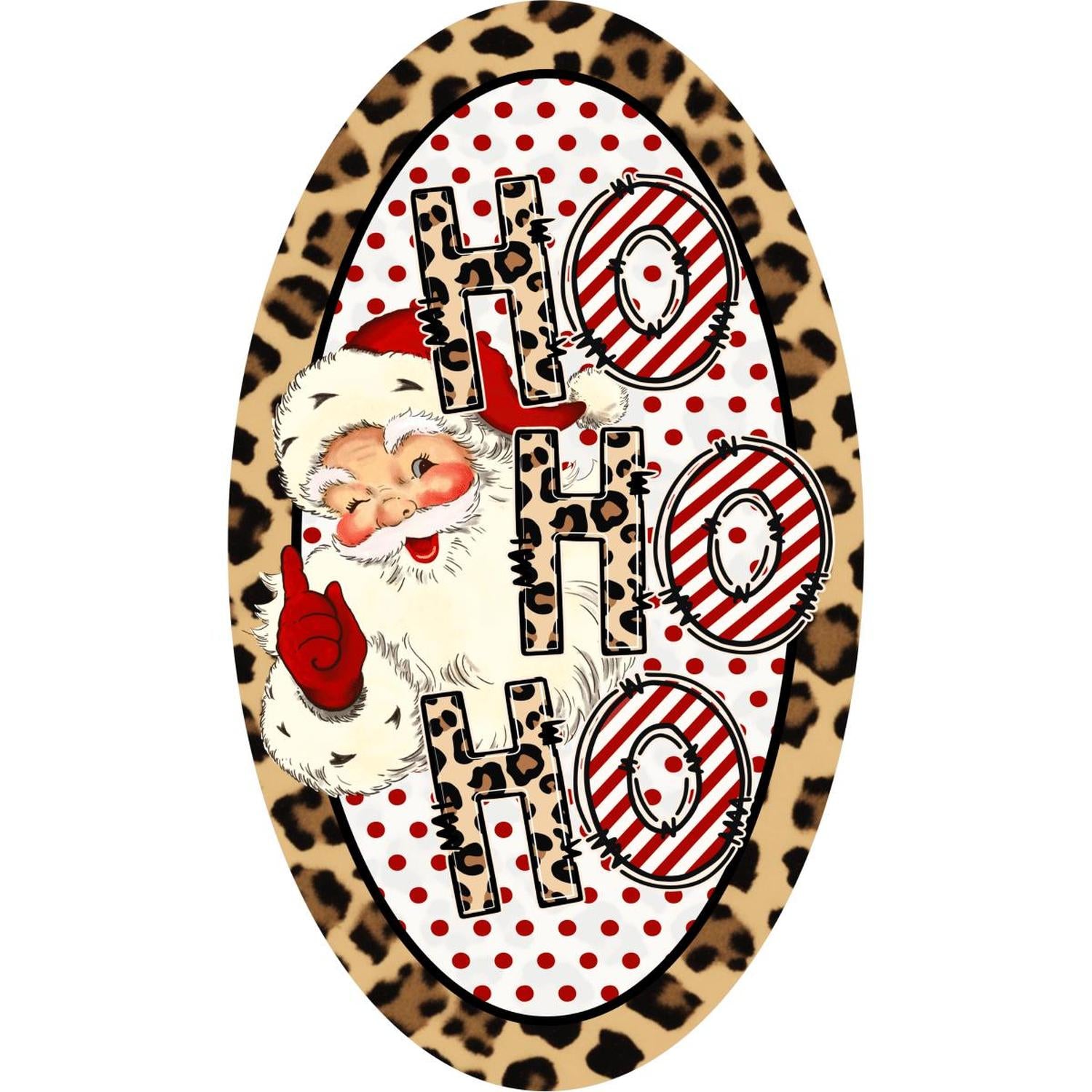 Shop For Leopard Santa Ho Ho Ho Oval Sign