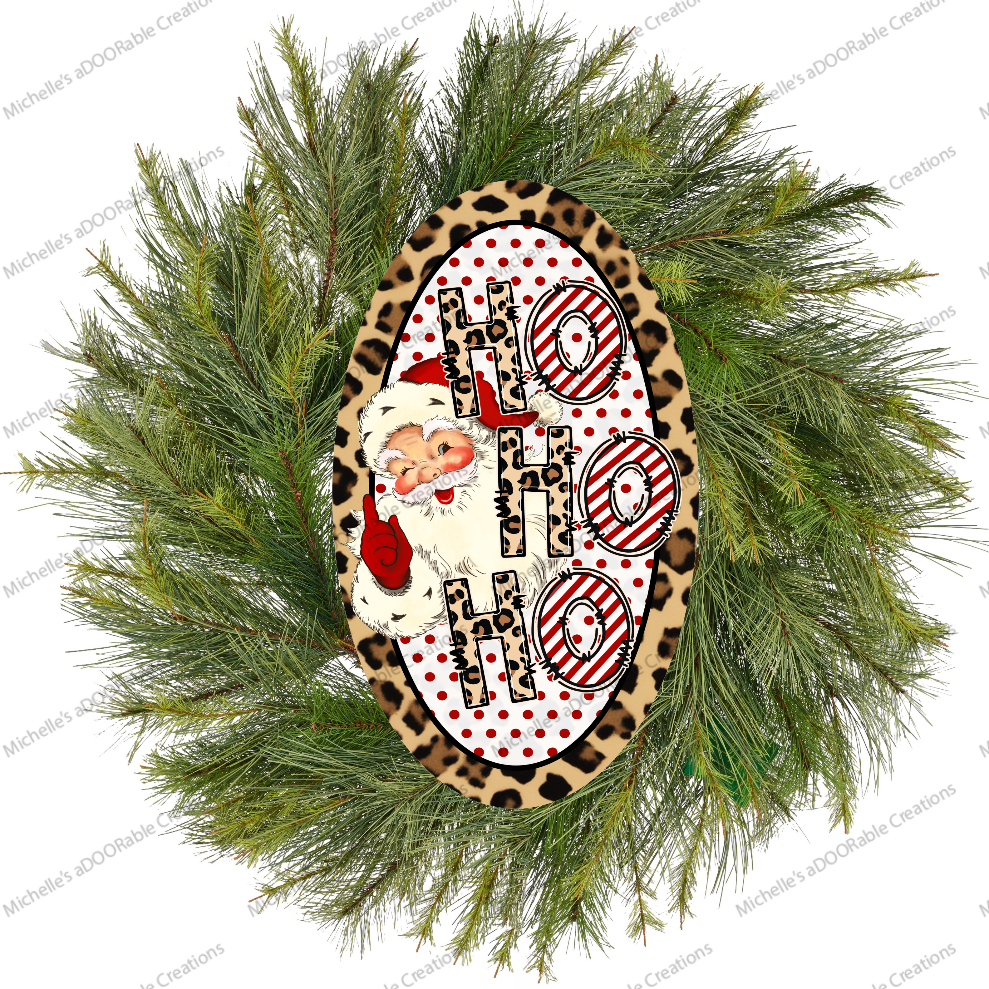Shop For Leopard Santa Ho Ho Ho Oval Sign