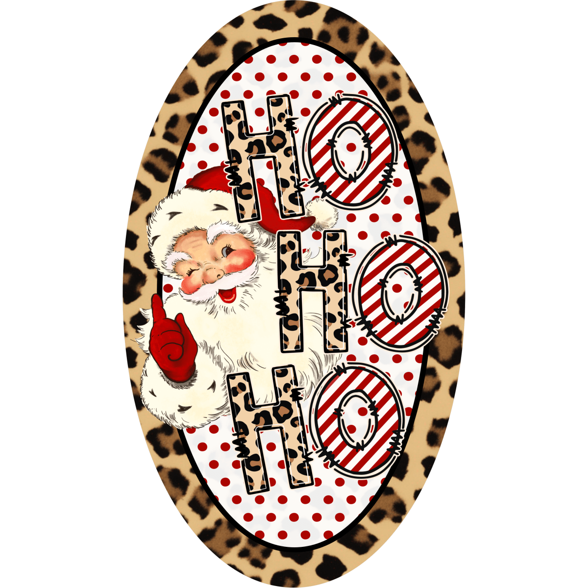 Shop For Leopard Santa Ho Ho Ho Oval Sign