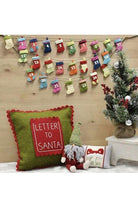 Shop For Letter to Santa Pocket Green Christmas Pillow at Michelle's aDOORable Creations