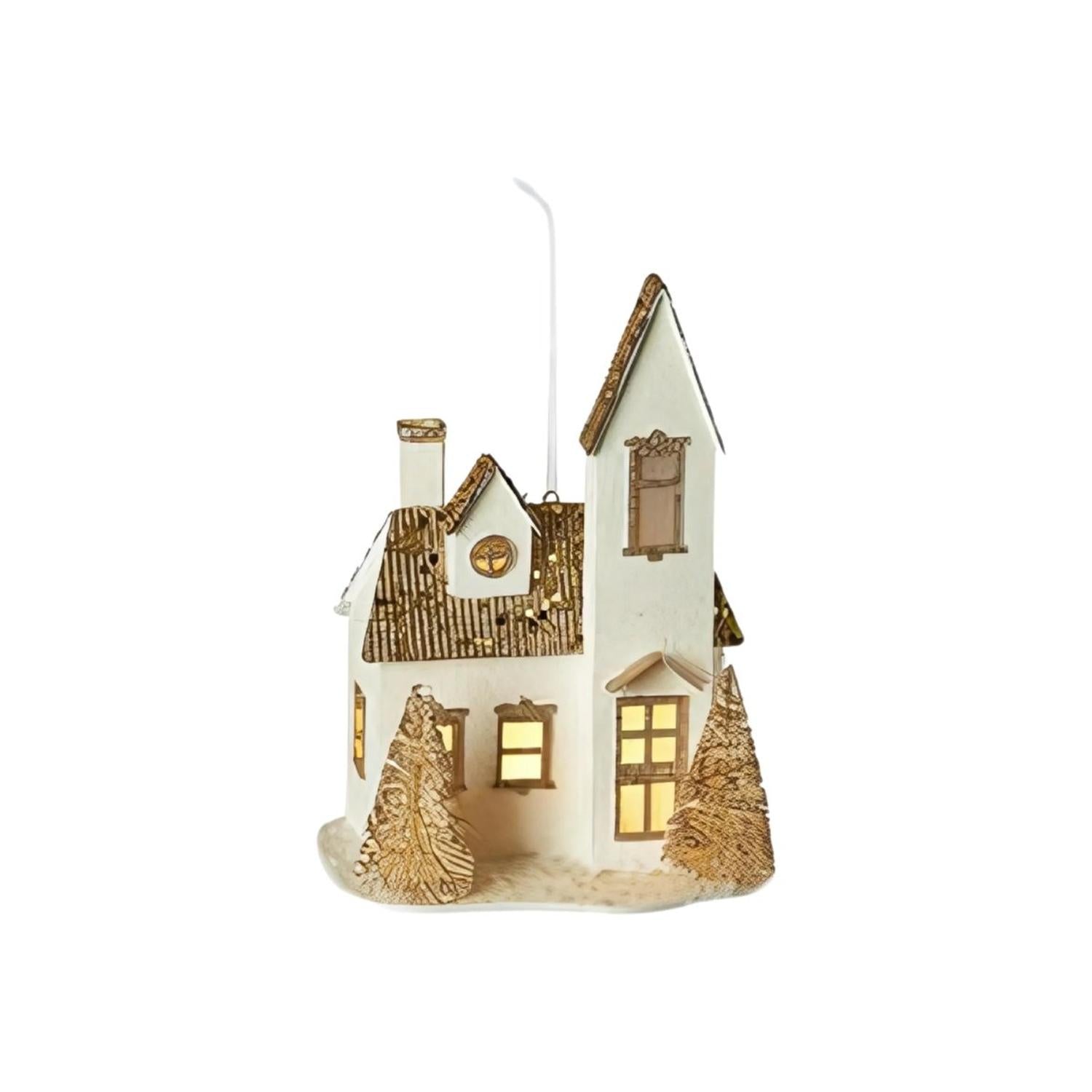 Shop For Lighted Glittered Village Ornaments