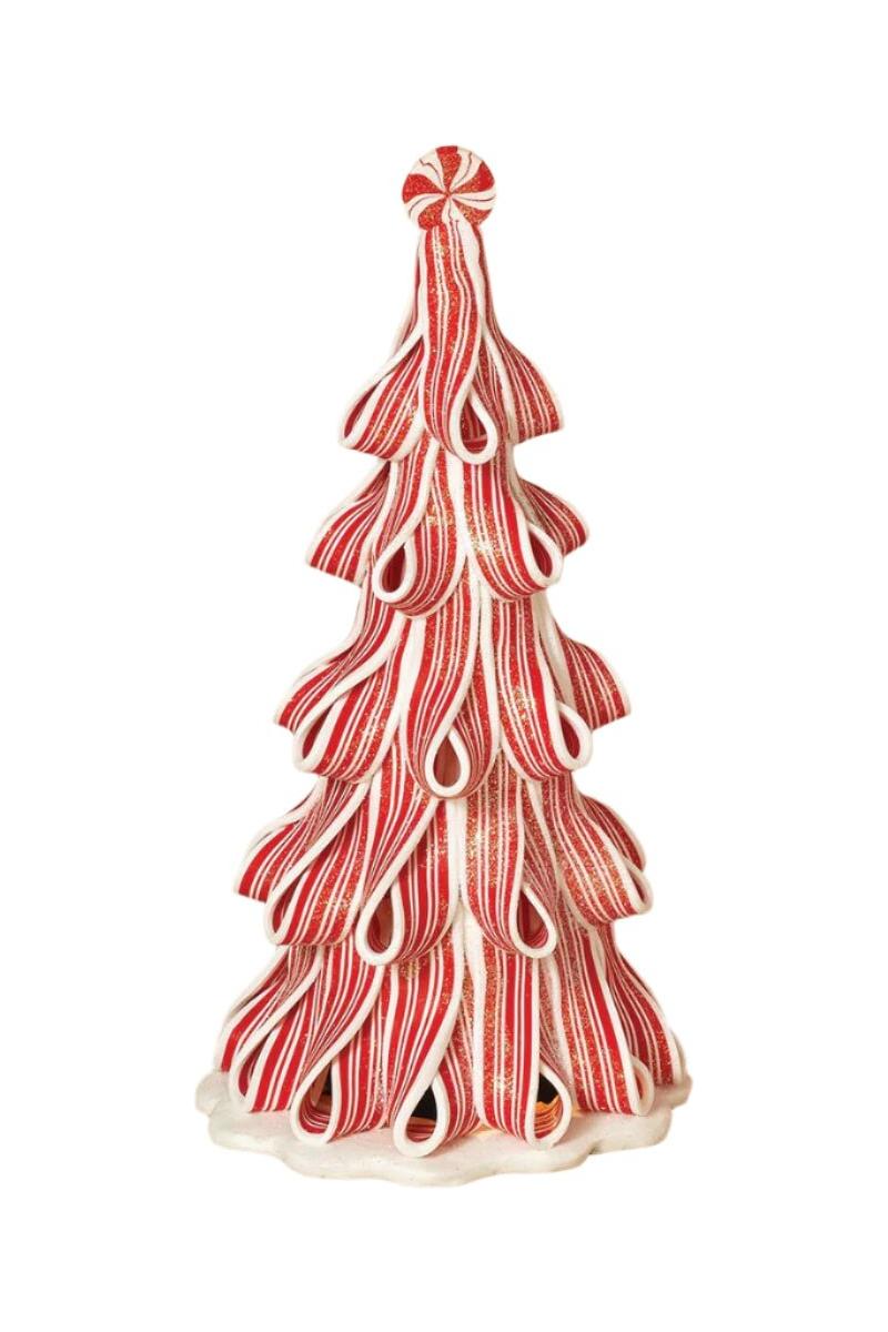 Shop For Lighted Tall Peppermint Ribbon Tree