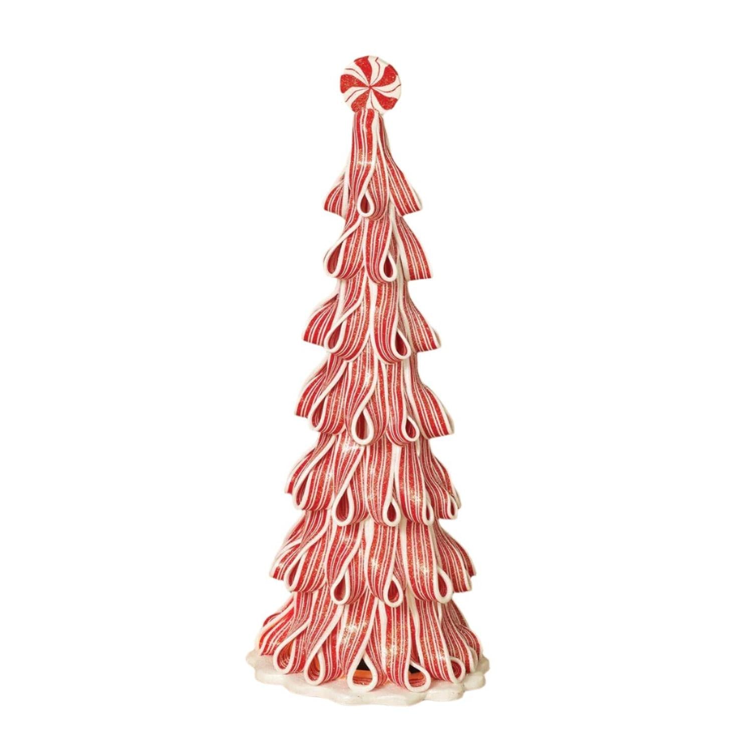 Shop For Lighted Tall Peppermint Ribbon Tree