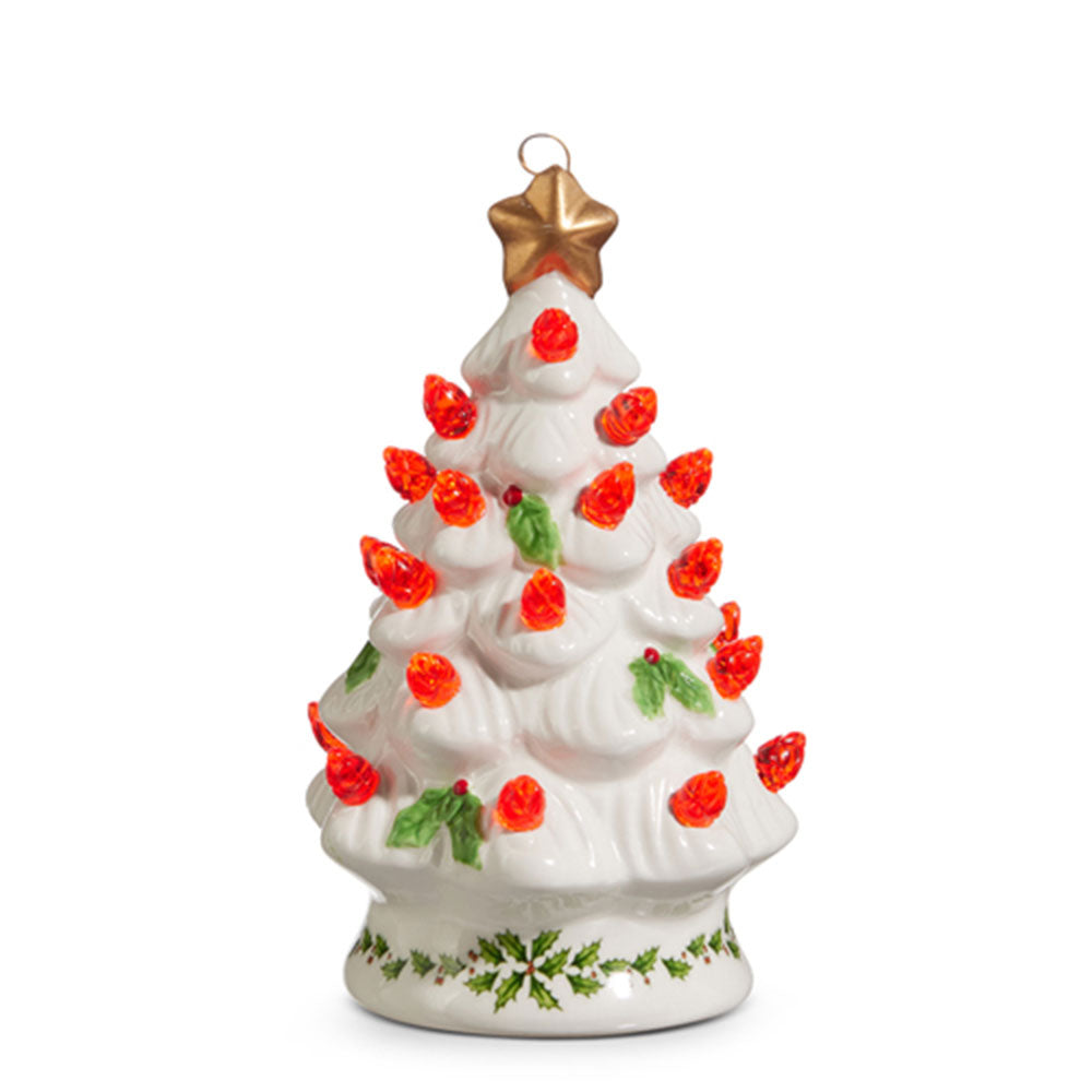Shop For Lighted Vintage Holly Ceramic Tree Ornament
