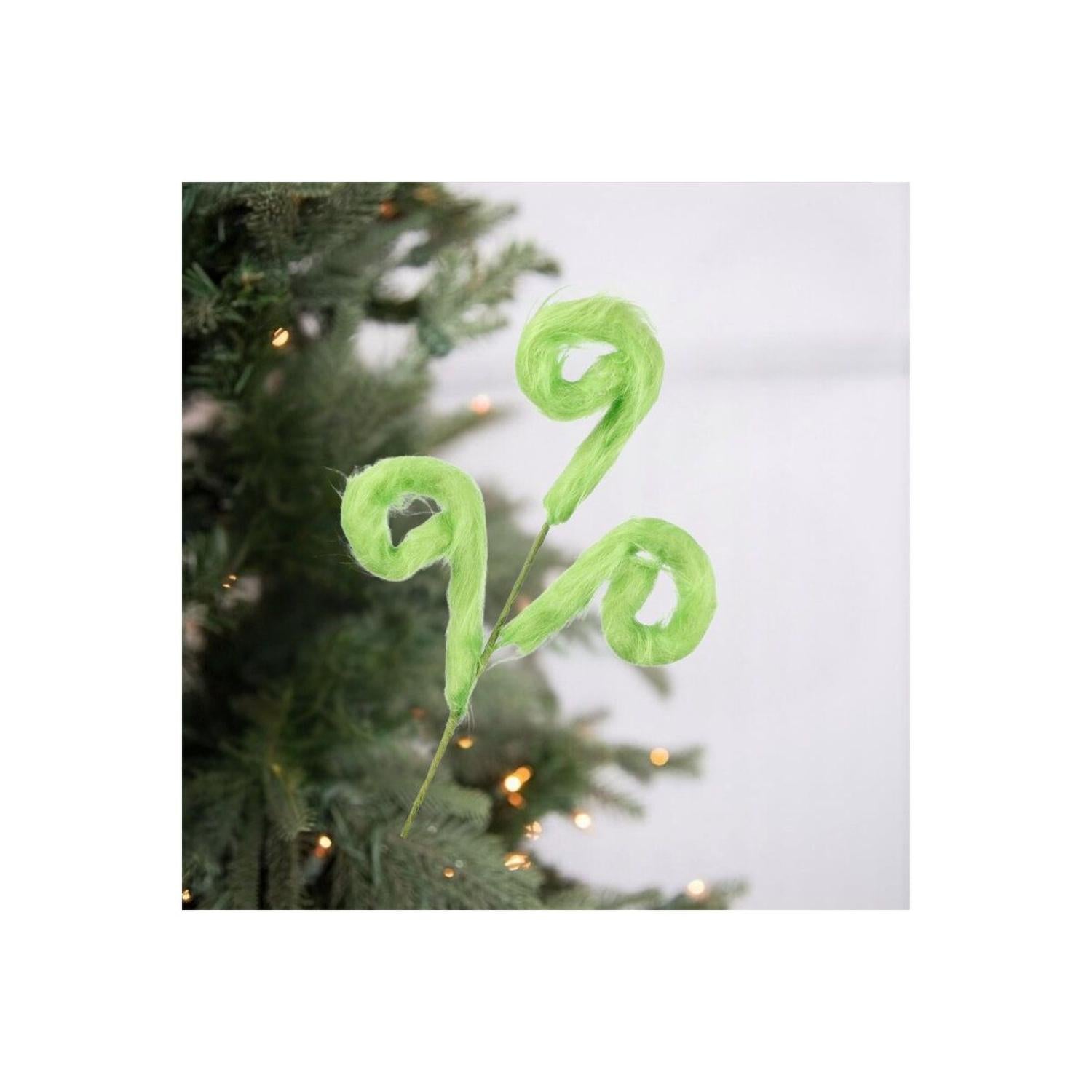 Lime Green Furry Spiral Curly Spray 29.5"