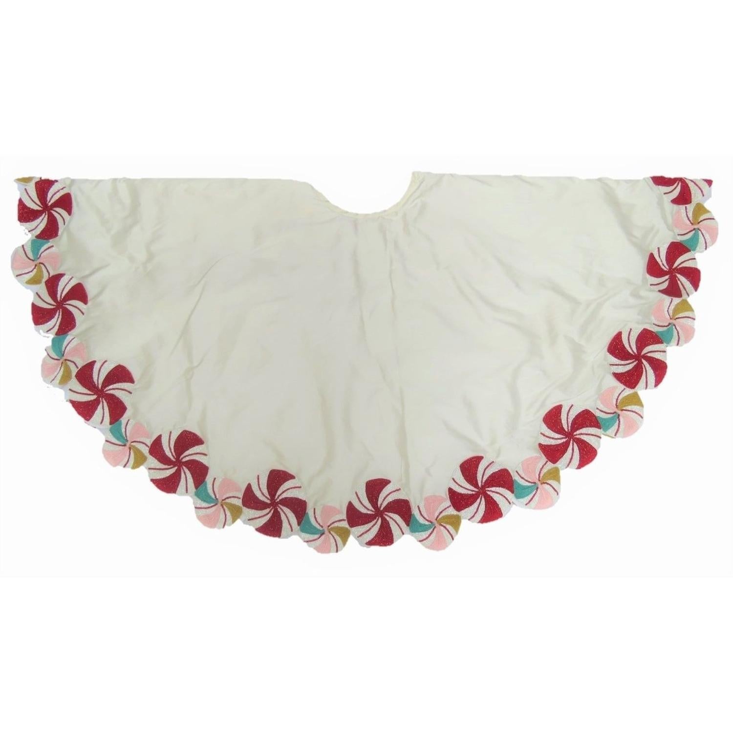 Shop For LIMITED EDITION Candy Swirl Hand Beaded Christmas Tree Skirt Arcadia Home