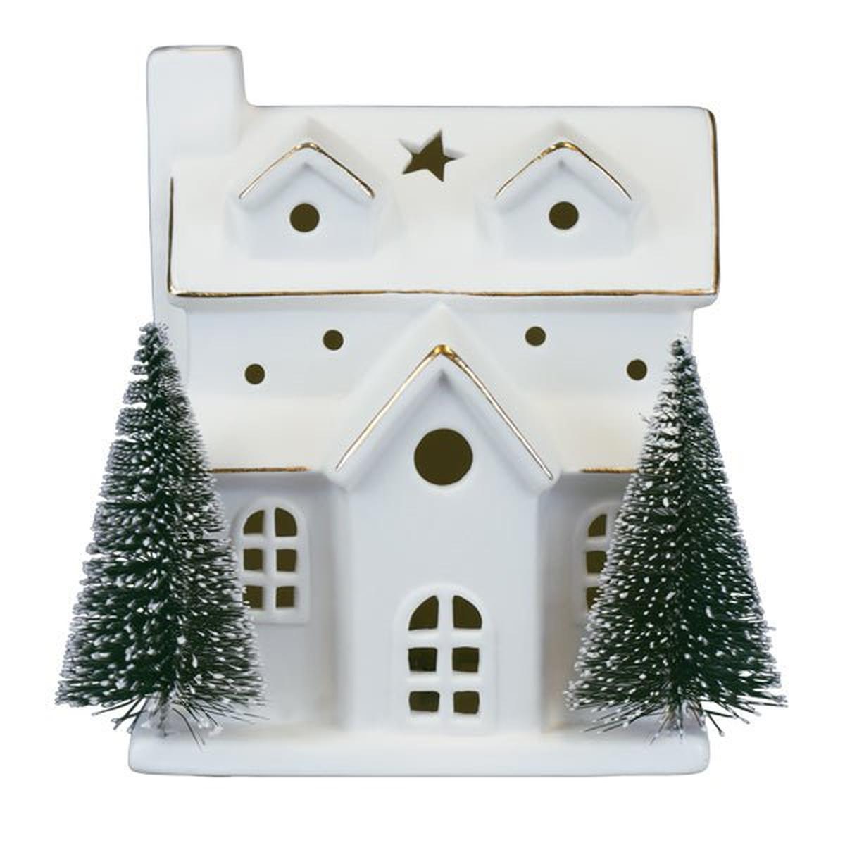 Shop For Lit Ceramic House With Trees