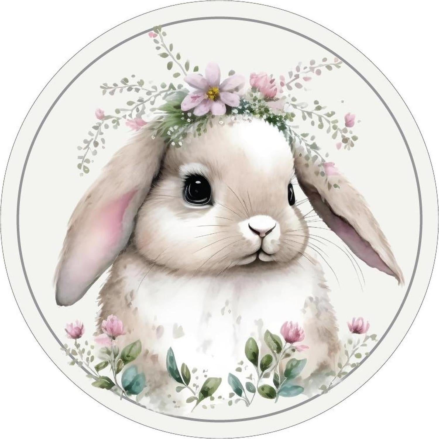 Lop Ear Bunny Easter Round Sign
